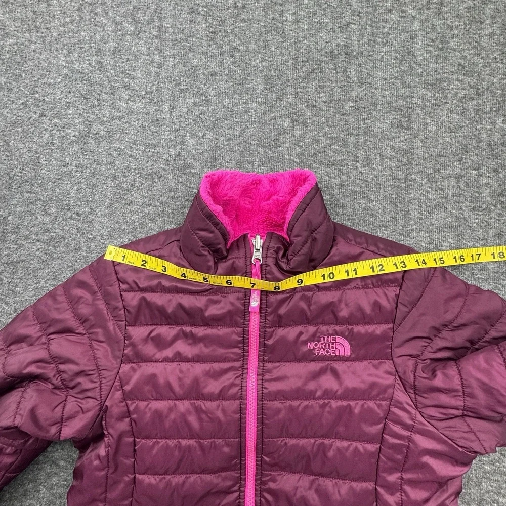 North Face Girls Reversible Pink Purple Jacket Sz‎ L Large 14/16 CN01 TB5M